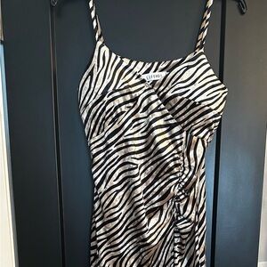 Zebra Print Dress w/ Slit in leg